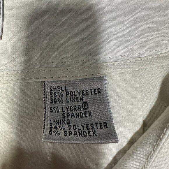 Talbots Collection Pants Womens 12 Beige Linen Blend Wide Leg Trouser NEW - Picture 5 of 8